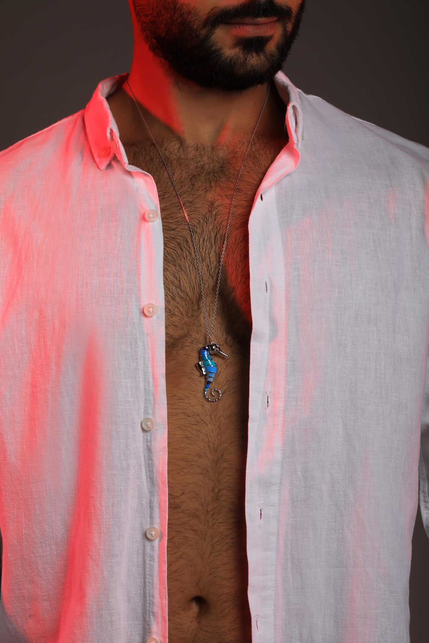 Sea Horse Necklace Blue