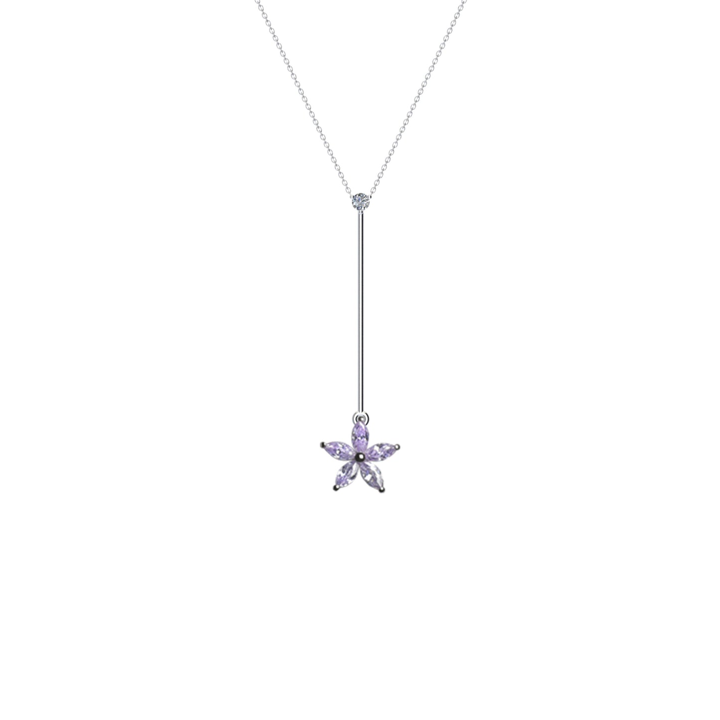 Flora Long Necklace Lavender