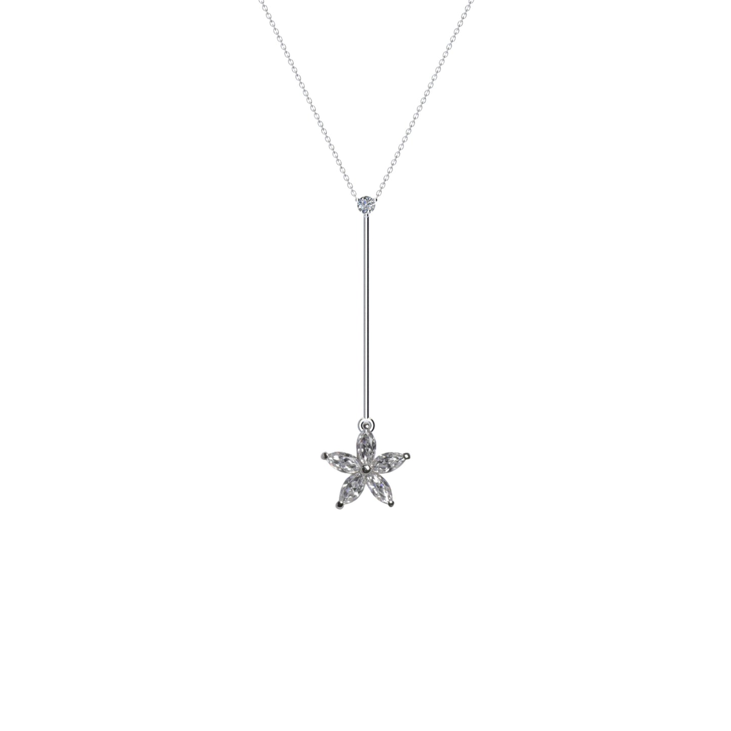 Flora Long Necklace White
