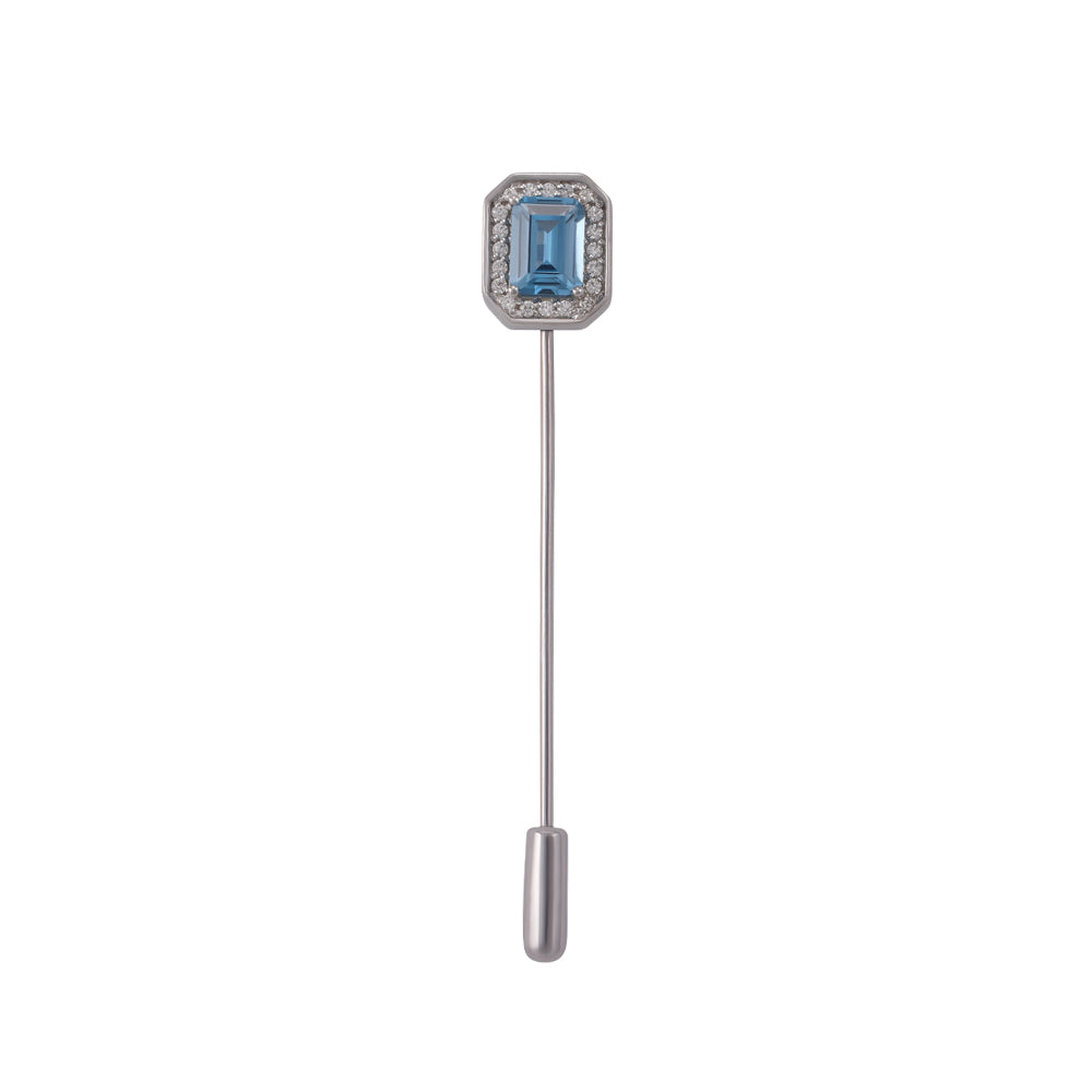 The Regent Lapel Pin - Aquamarine