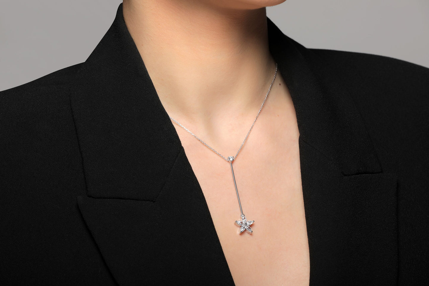Flora Long Necklace White