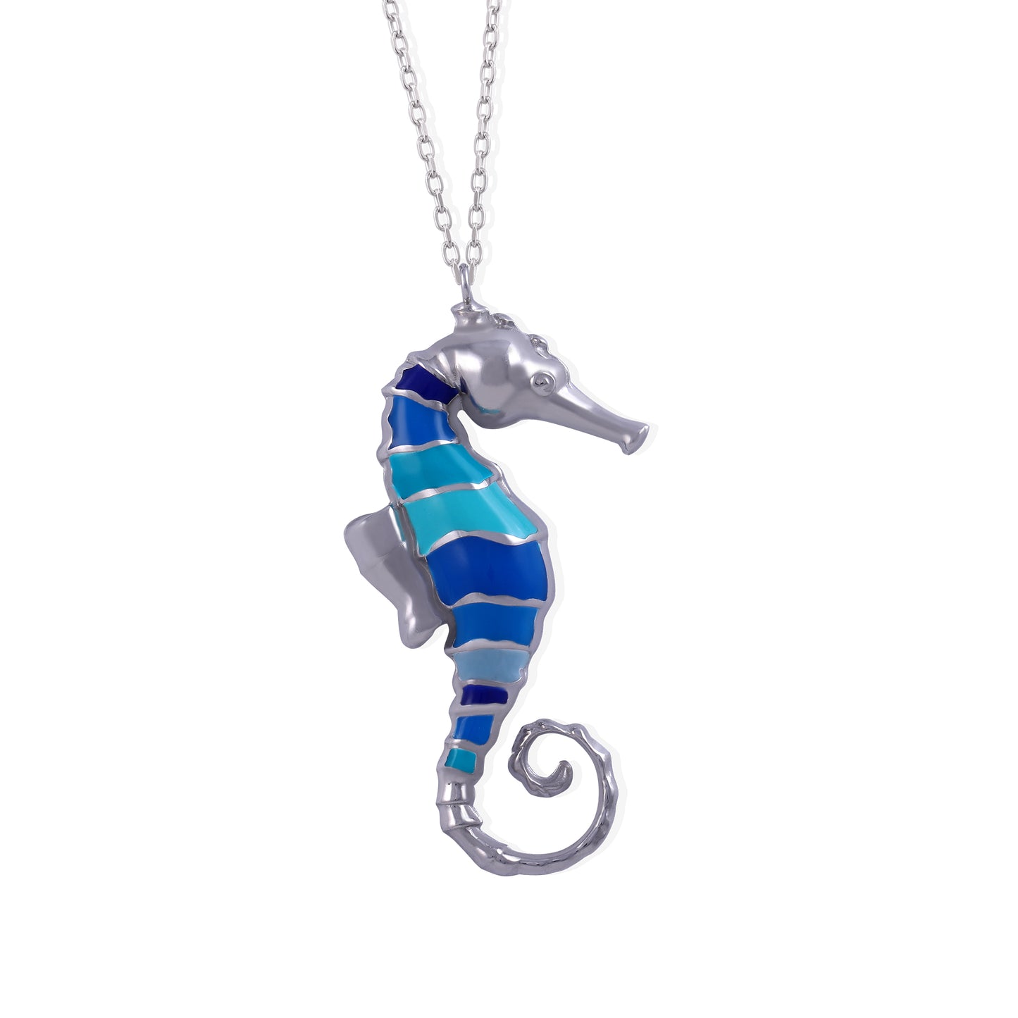 Sea Horse Necklace Blue