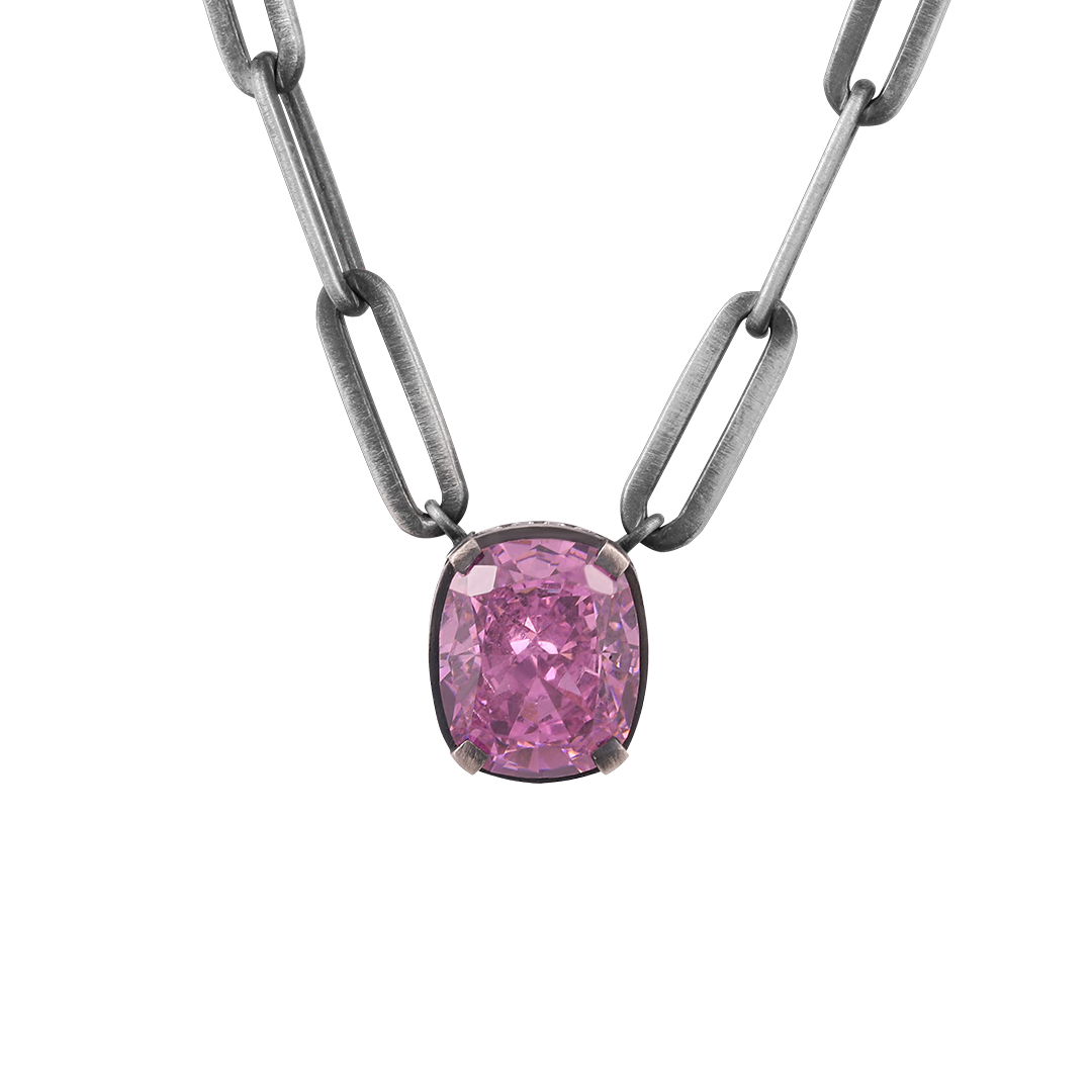 Cushion Pink Tourmaline Shimmera Choker