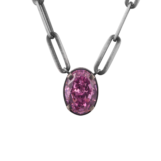 Oval Pink Tourmaline Shimmera Choker