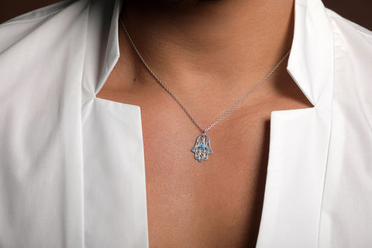 hamsa turquoise necklace