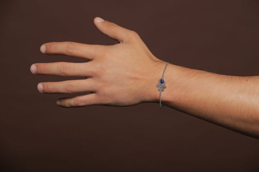 hamsa lapis bracelet