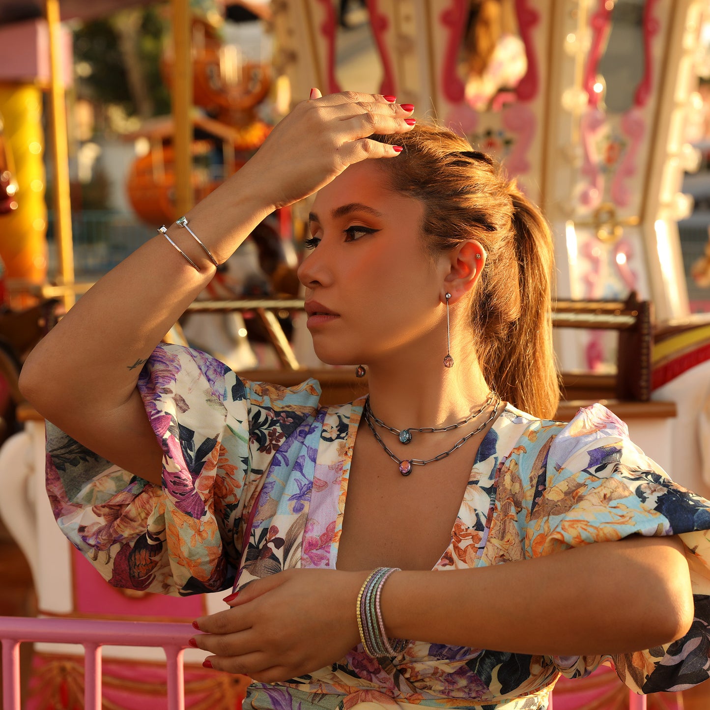 Padparadcha Shimmera Earrings