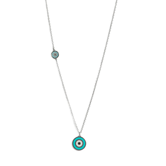 evil eye two charms necklace