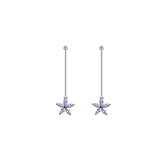 flora long earrings-lavender