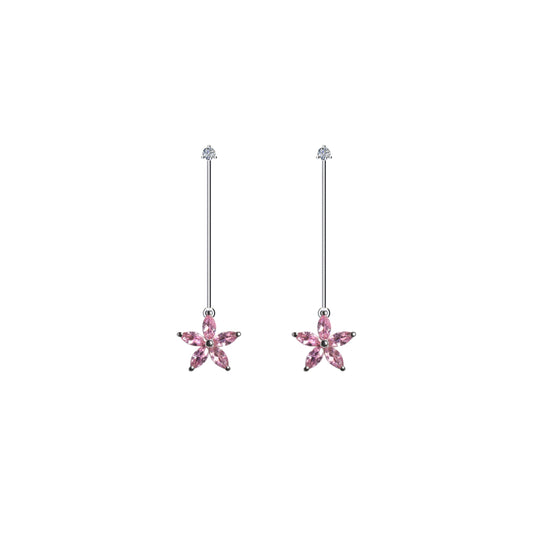 flora long earrings-pink