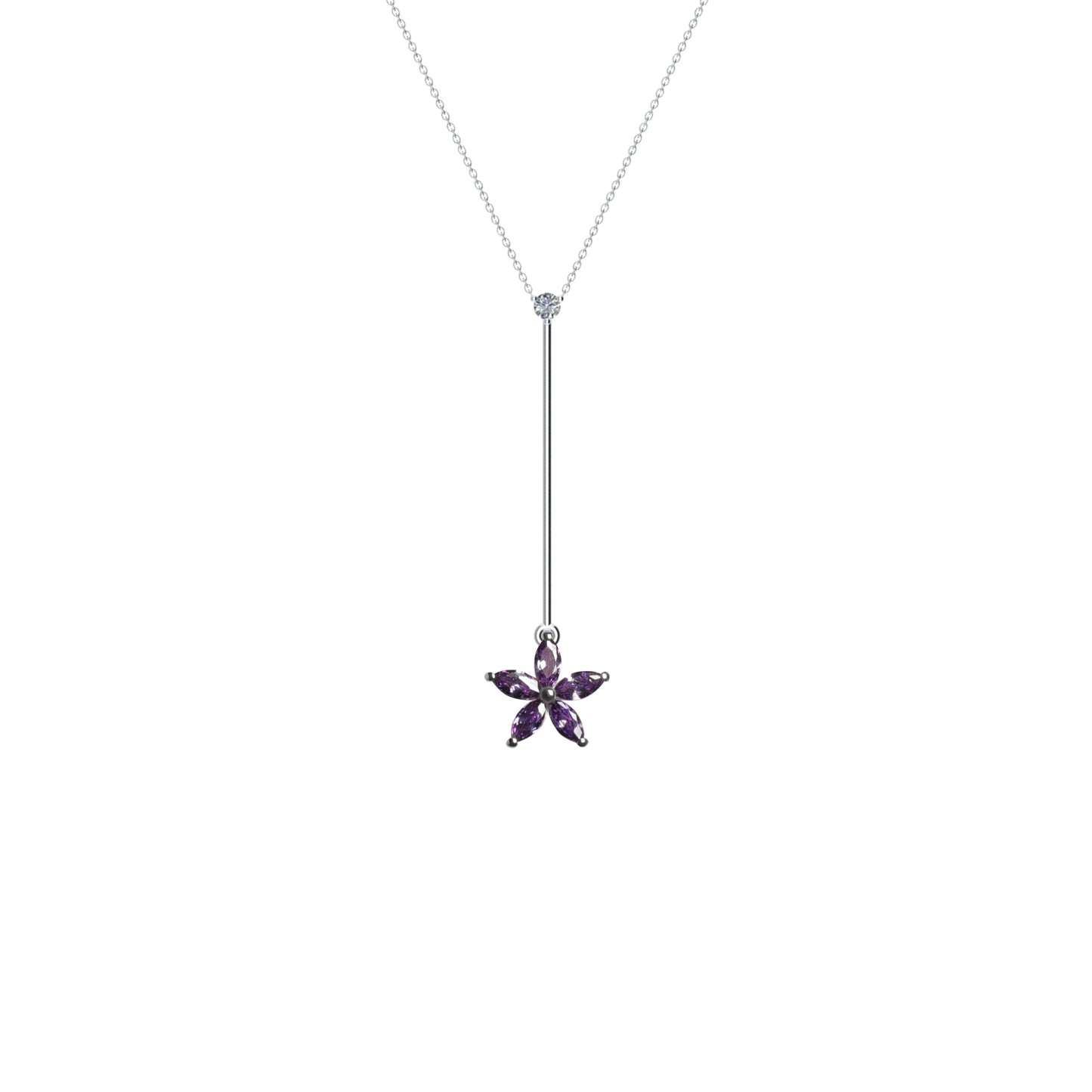 flora long necklace-purple