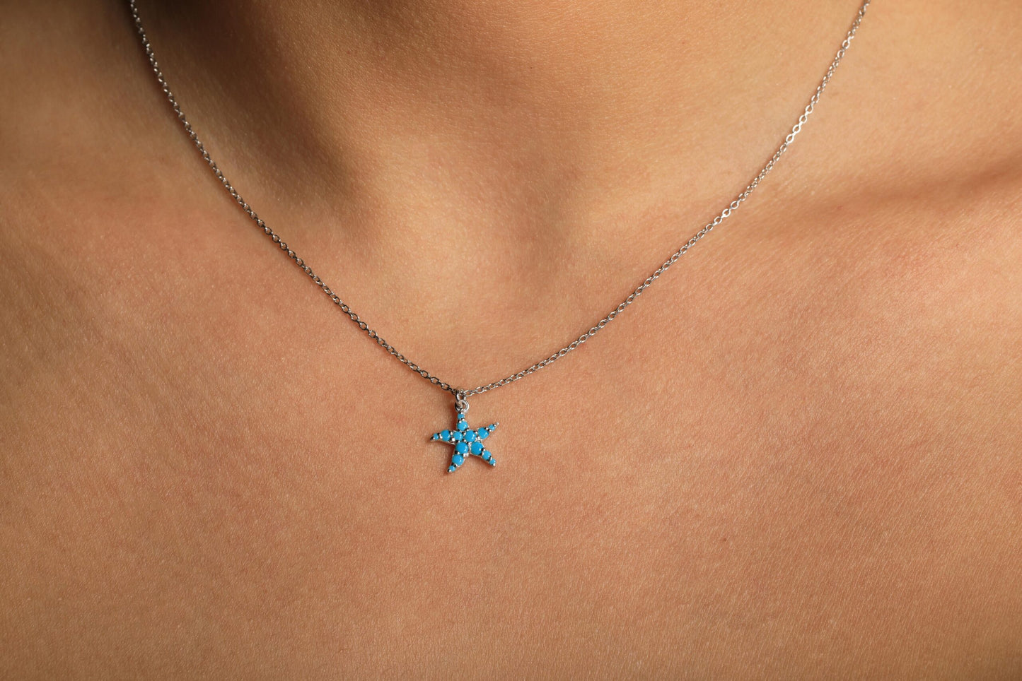 starfish mini turquoise necklace