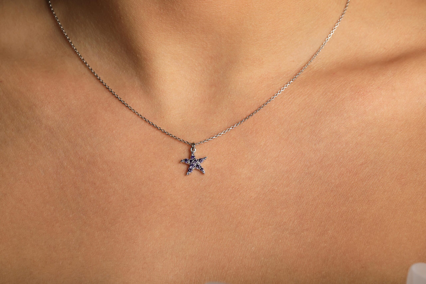 starfish mini amethyst necklace