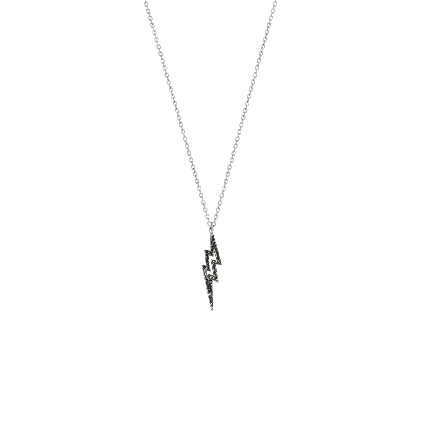 Bolt Small Black Zircon Necklace