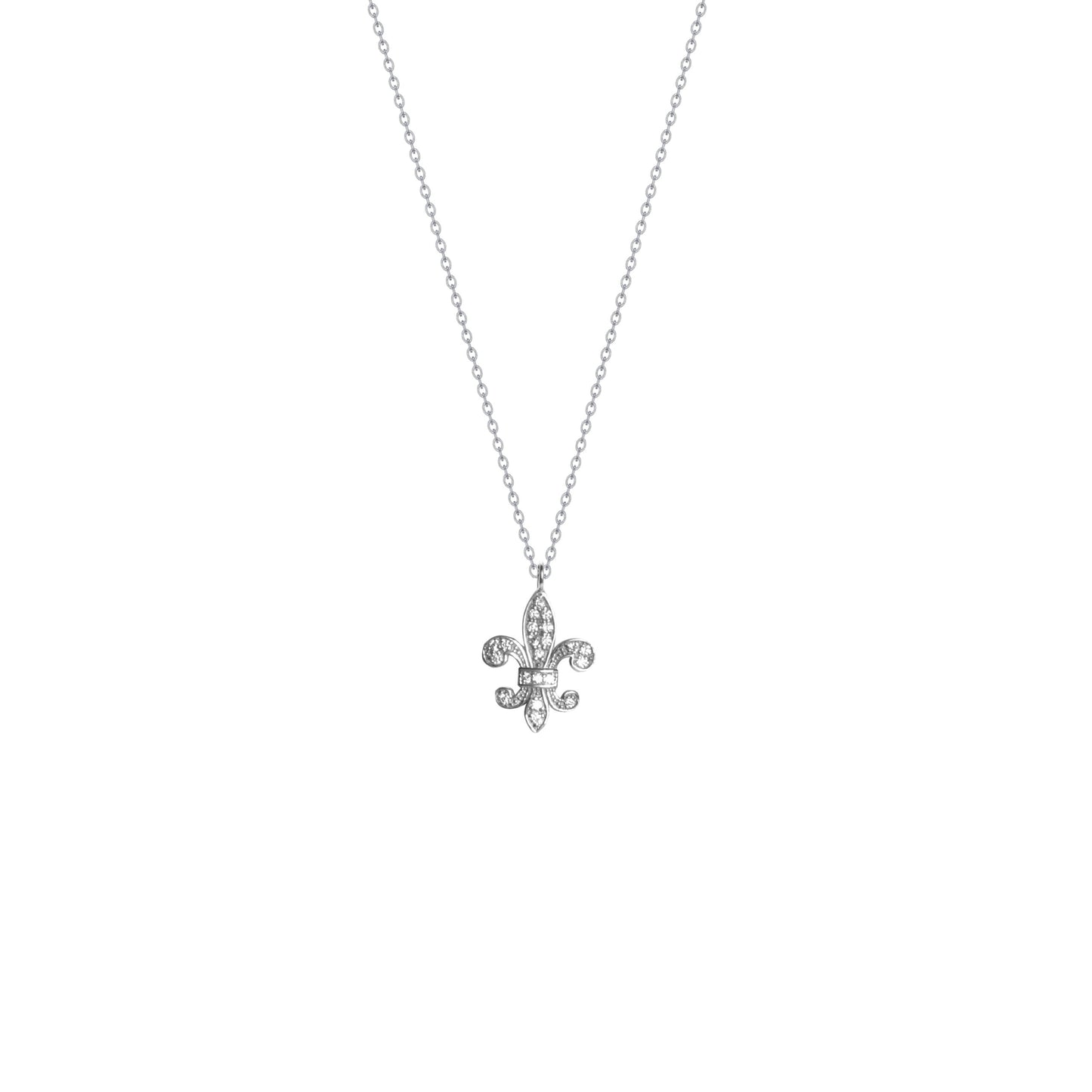 fleur de lys necklace white