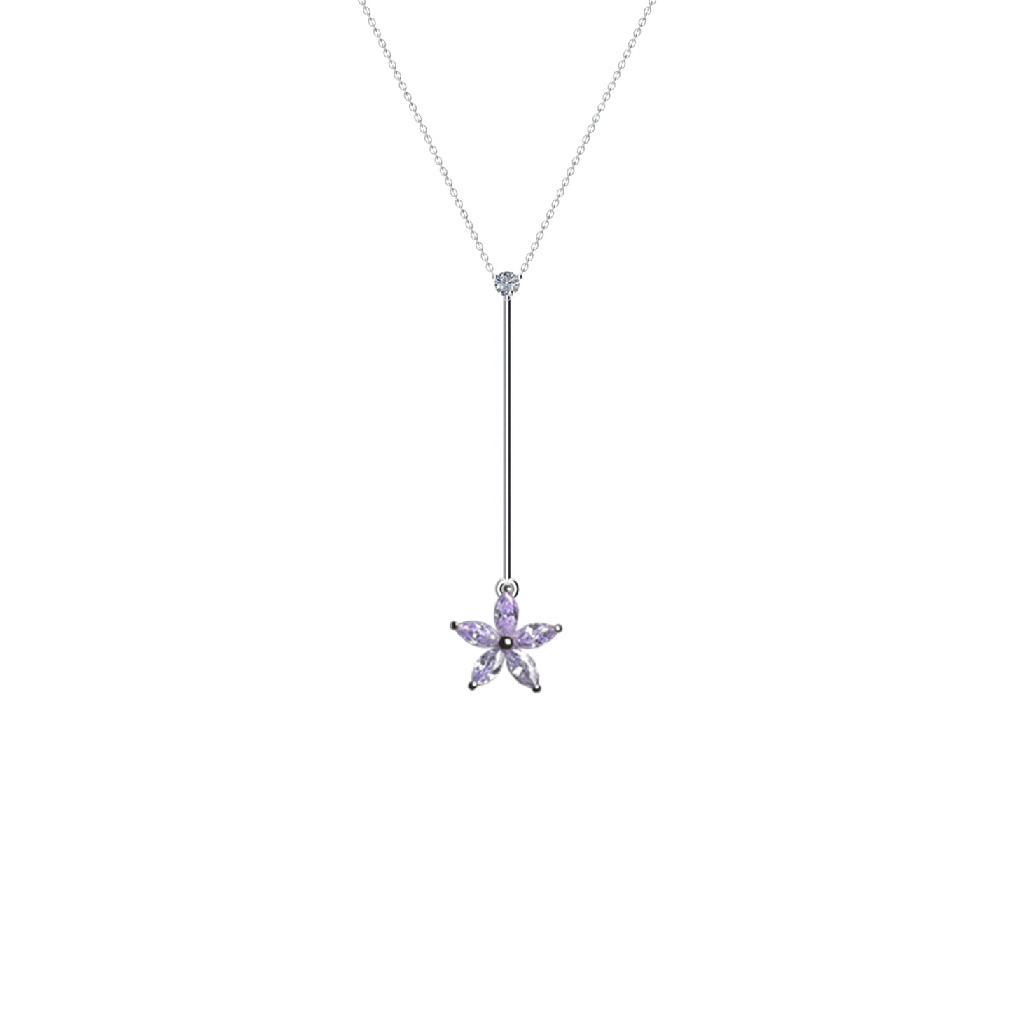 flora long necklace-lavender