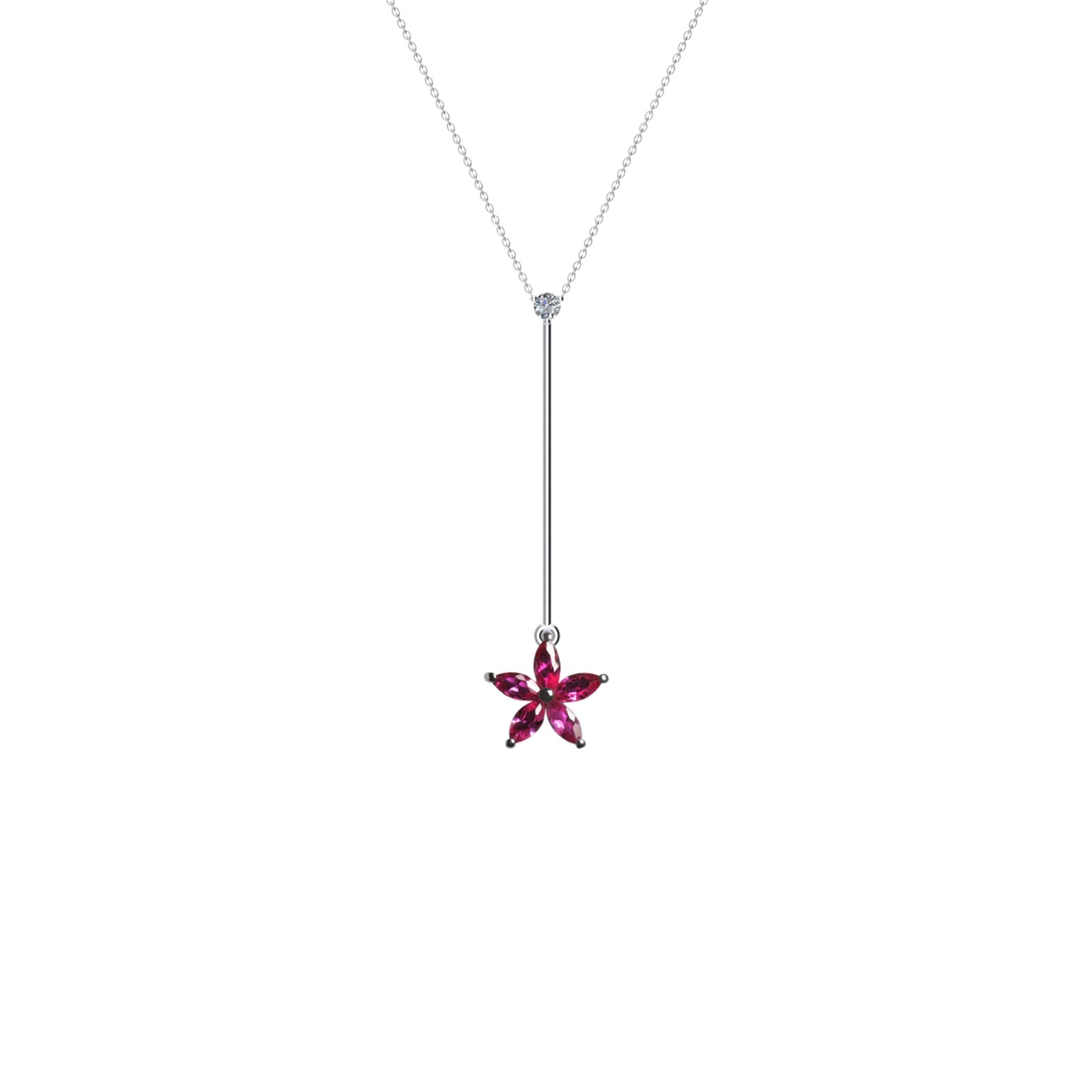 Flora Long Necklace  Fuchsia