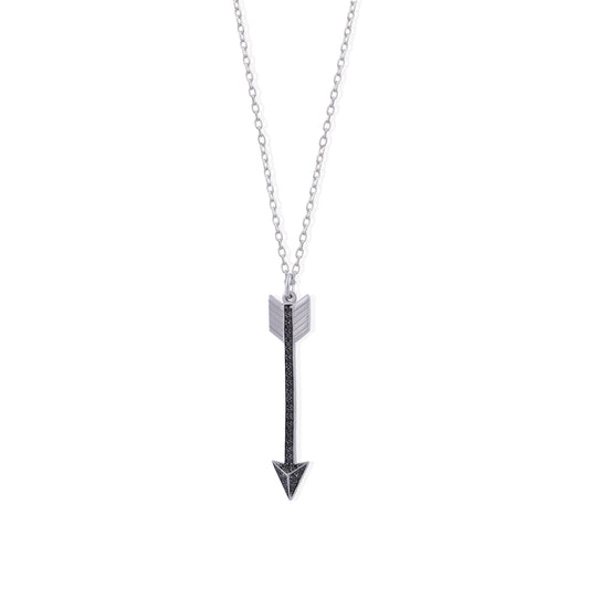 arrow necklace black zircon