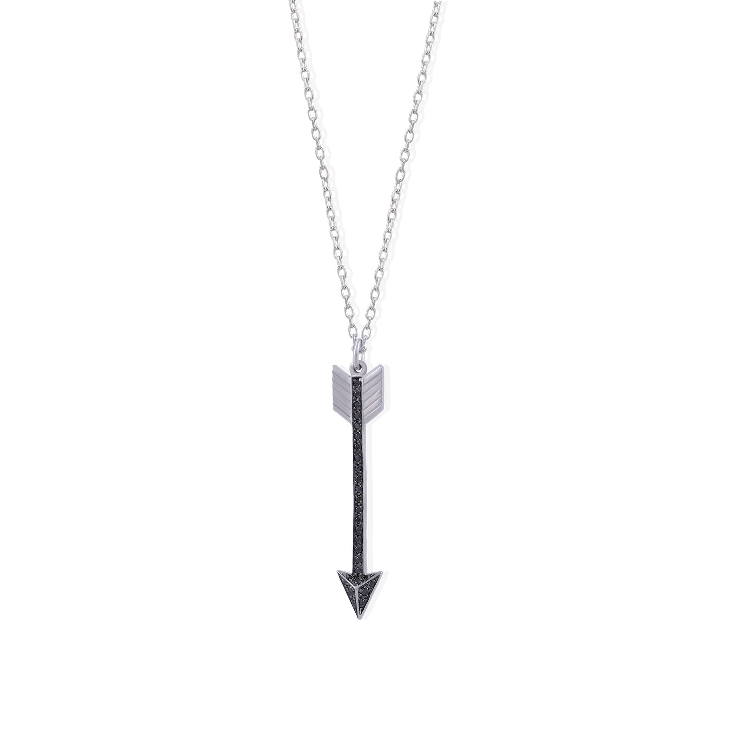 Arrow Necklace Black Zircon