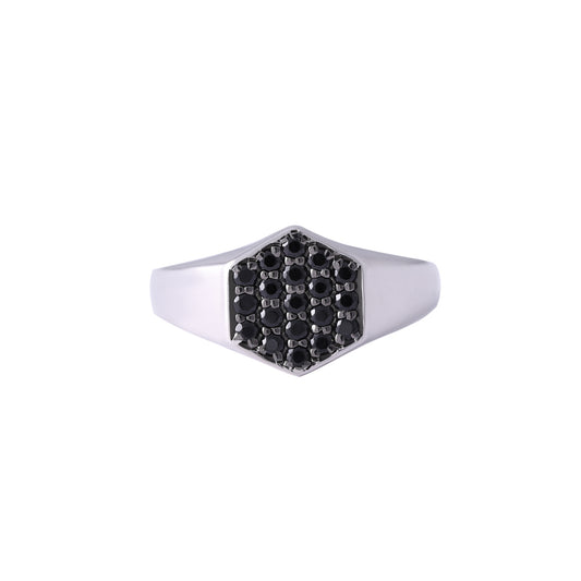 hexagon pave ring