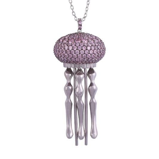jelly fish necklace pink