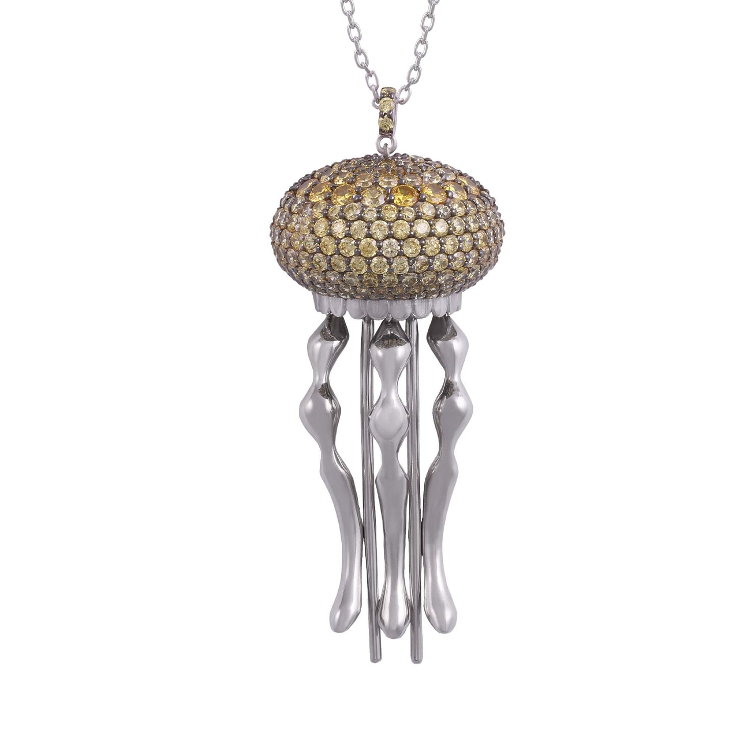 jelly fish necklace yellow