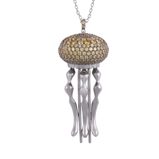 jelly fish necklace yellow