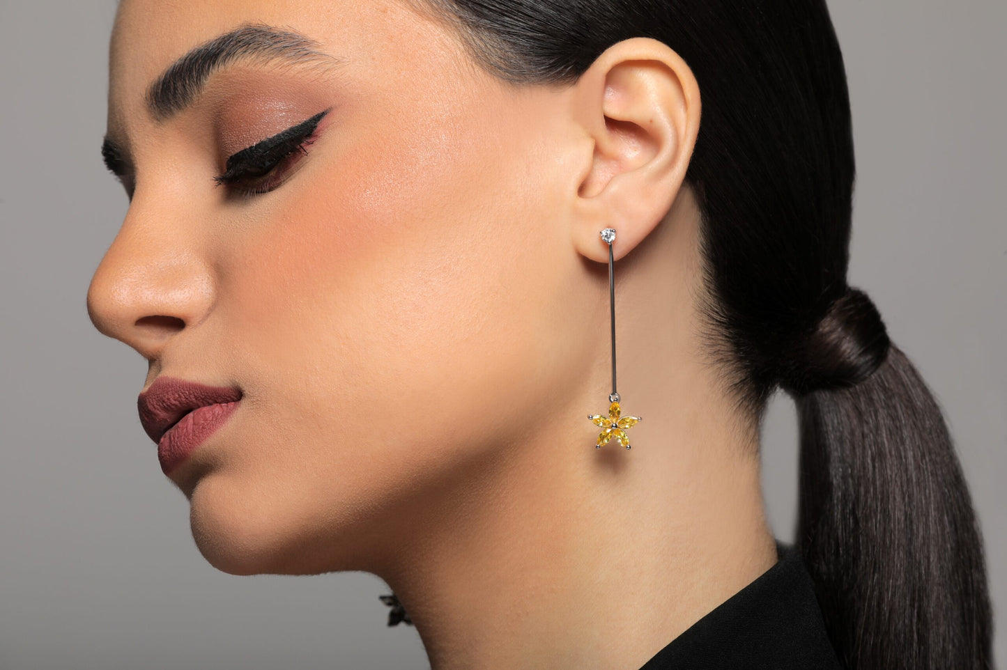 flora long earrings-yellow
