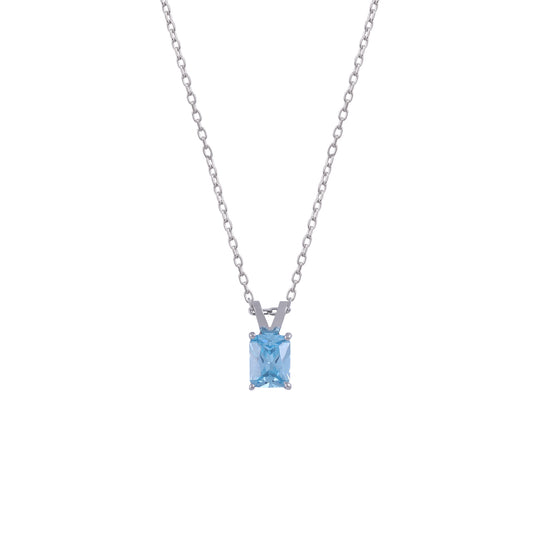 blue topaz rectangle necklace