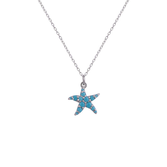 starfish mini turquoise necklace